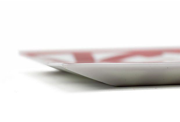 Hermès Red & White Square Plate
