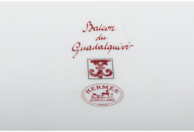 Hermès Red & White Square Plate