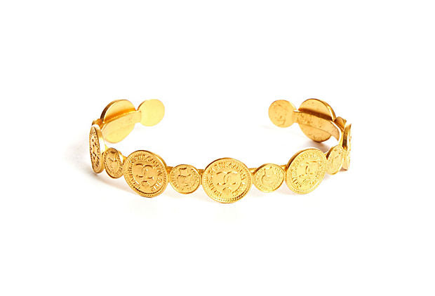 Chanel Gold Small Coins Cuff Bracelet