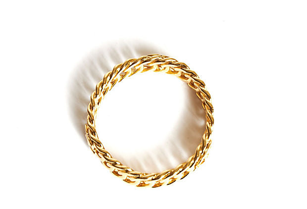 Chanel Logo Chain Gold Bangle Bracelet