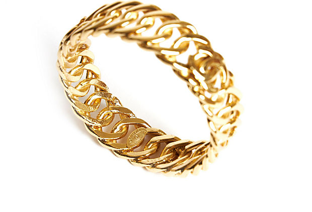 Chanel Logo Chain Gold Bangle Bracelet