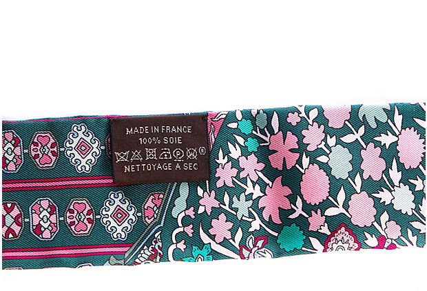 Hermès Pink & Green Gold Slide Twilly