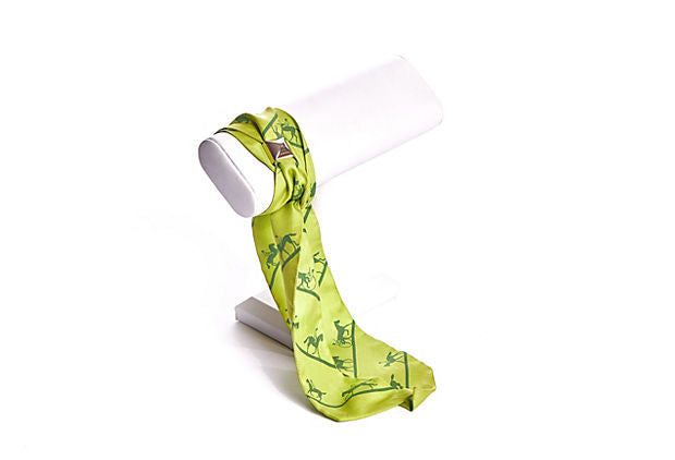 Hermès Lime Green Horses Twilly Scarf