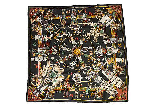 Hermès Kachinas by Oliver Silk Scarf
