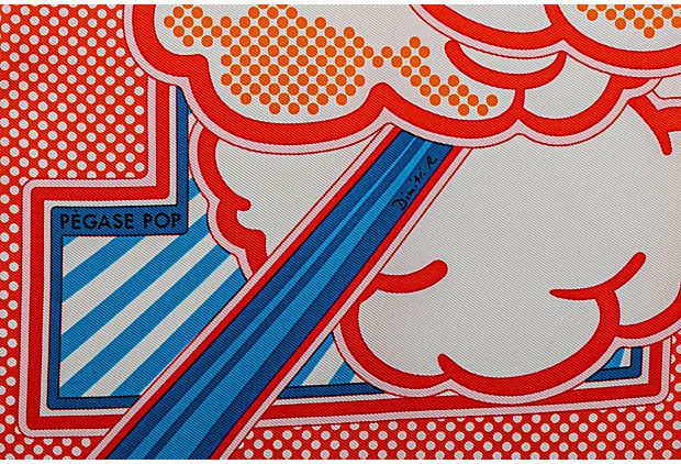 Hermes Pegase Silk Gavroche Scarf Orange