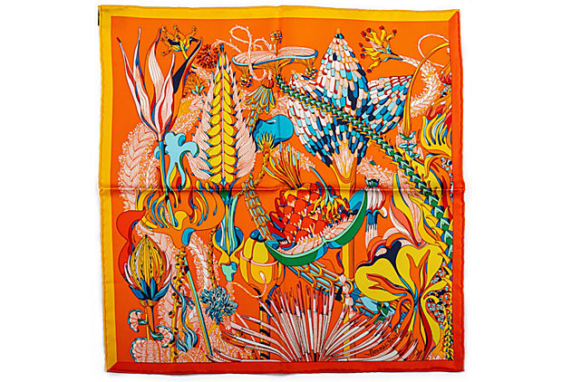 Hermes  Tropical Flowers Orange Gavroche