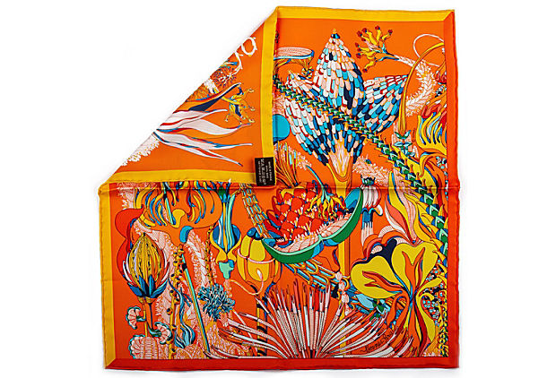 Hermes  Tropical Flowers Orange Gavroche