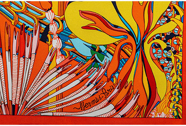 Hermes  Tropical Flowers Orange Gavroche