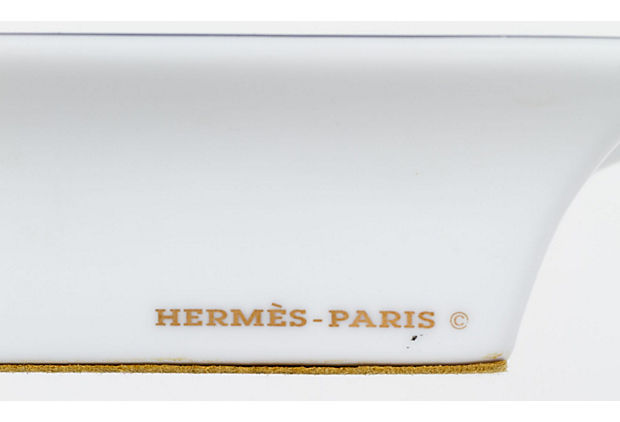 Hermès Porcelain Green Birds Ashtray