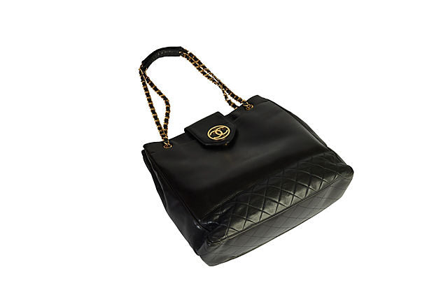 Chanel 90s Black Large Shoulder Bag