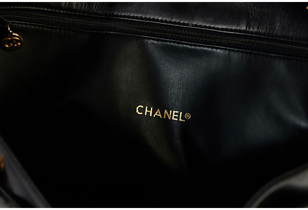 Chanel 90s Black Large Shoulder Bag