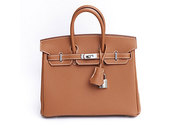Hermes BNIB Birkin 25 Togo Gold/Palladio