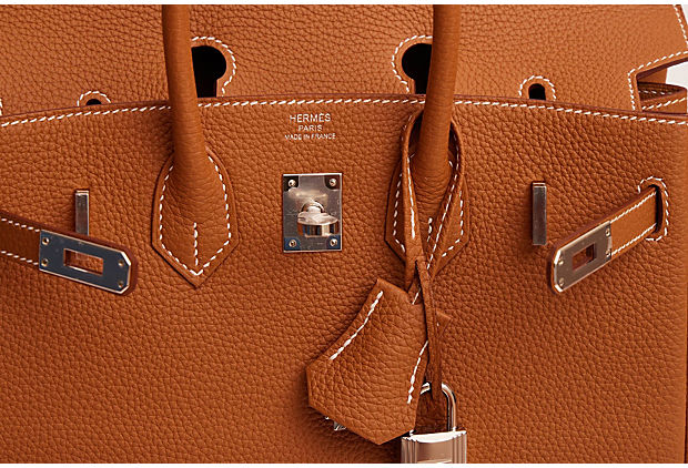 Hermes BNIB Birkin 25 Togo Gold/Palladio