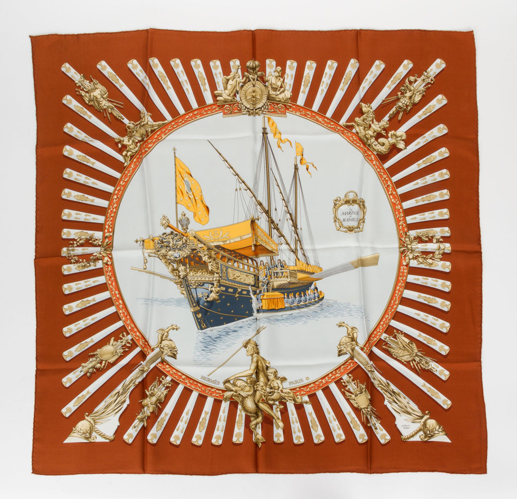 Hermès "La Marine a Rames" Silk Scarf