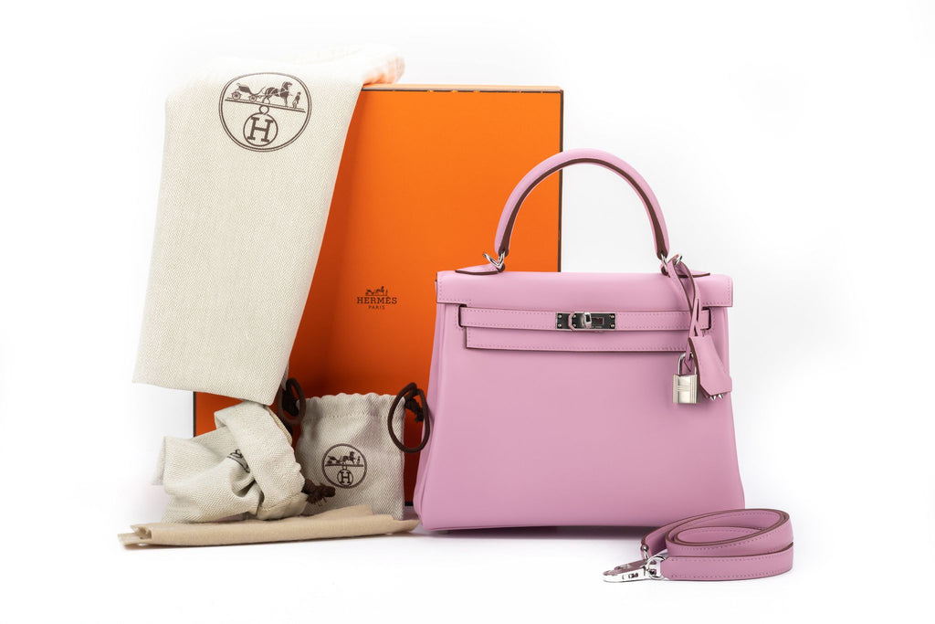 Hermes NIB Kelly 25 Retourne Mauve Swift